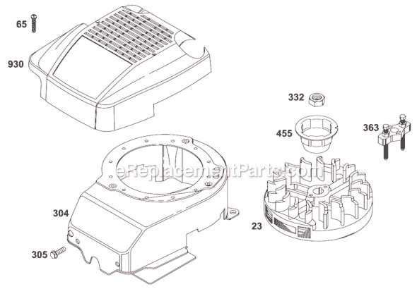 Page G Diagram and Parts List for 12D800SERIES  Briggs and Stratton Engine